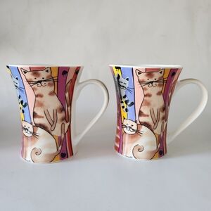 MODA Smiling Cats Mug 10 oz Best Friends by Dema Designs Fine Porcelain